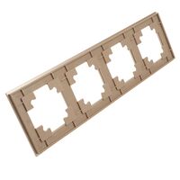 Рамка на 4 поста Катрин (шампань, Strong) / Stekker MFR00-7004-02