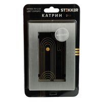 Рамка для двойной розетки Катрин (серебро, Strong) / Stekker MFR00-7012-03