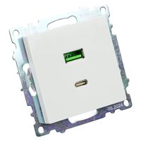 Розетка USB тип A+C Катрин (белый) / Stekker GLS10-7116-01