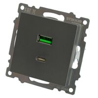 Розетка USB тип A+C Катрин (графит) / Stekker GLS10-7116-06