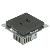Розетка USB тип A+C Катрин (графит) / Stekker GLS10-7116-06