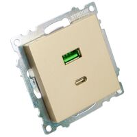 Розетка USB тип A+C Катрин (золото) / Stekker GLS10-7116-08