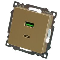 Розетка USB тип A+C Катрин (золото) / Stekker GLS10-7116-08