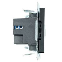 Розетка USB тип A+C Катрин (черный) / Stekker GLS10-7116-05