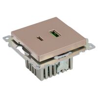 Розетка USB тип A+C Катрин (шампань) / Stekker GLS10-7116-02
