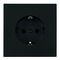 Розетка с заземлением и защитными шторками Мия (черный бархат) / Stekker RST16-3110-05