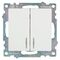 Выключатель двухклавишный с подсветкой Катрин (белый) / Stekker GLS10-7102-01