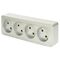 Розетка на 4 гнезда без заземления София (серебро) / Stekker MST10-14-03