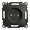 Розетка без заземления с защитными шторками Катрин (графит) / Stekker GLS10-7109-06