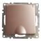 Розетка с заземлением, крышкой и защитными шторками Катрин (шампань) / Stekker GLS16-7112-02