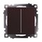 Переключатель двухклавишный Катрин (шоколад) / Stekker GLS10-7107-04