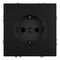 Розетка с заземлением и защитными шторками Эмили (черный уголь) / Stekker RST16-5110-05