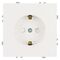 Розетка с заземлением и защитными шторками Эмили (белый фарфор) / Stekker RST16-5110-01