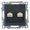 Розетка компьютерная RJ-45 двойная Катрин (черный) / Stekker GLS00-7109-05