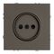 Розетка без заземления с защитными шторками Эмили (антрацит) / Stekker RST16-5109-09