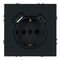 Розетка с заземлением, защитными шторками и USB тип C Эмили (черный уголь) / Stekker RST16-5119-05
