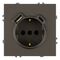 Розетка с заземлением, защитными шторками и USB тип C Эмили (антрацит) / Stekker RST16-5119-09