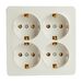 Розетка на 4 гнезда с заземлением, квадрат София (белый) / Stekker MST16-14S-01