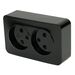 Розетка двойная без заземления София (черный) / Stekker MST10-12-02