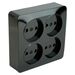 Розетка на 4 гнезда без заземления, квадрат София (черный) / Stekker MST10-14S-02