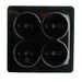 Розетка на 4 гнезда без заземления, квадрат София (черный) / Stekker MST10-14S-02
