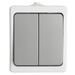 Выключатель двухклавишный Велена (белый/серый) / Stekker PSW10-221-54