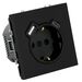 Розетка с заземлением, защитными шторками и USB тип C Эмили (черный уголь) / Stekker RST16-5119-05