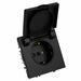 Розетка с заземлением, крышкой и защитными шторками Эмили (черный уголь) / Stekker RST16-5112-05