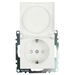 Розетка с заземлением, крышкой и защитными шторками Катрин (белый) / Stekker GLS16-7112-01
