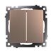 Выключатель двухклавишный Катрин (шампань) / Stekker GLS10-7104-02