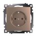 Розетка с заземлением и защитными шторками Катрин (шампань) / Stekker GLS16-7110-02
