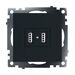 Розетка USB тип A Катрин (черный) / Stekker GLS10-7115-05