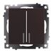 Выключатель двухклавишный с подсветкой Катрин (шоколад) / Stekker GLS10-7102-04