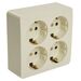 Розетка на 4 гнезда с заземлением, квадрат София (слоновая кость) / Stekker MST16-14S-04