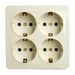 Розетка на 4 гнезда с заземлением, квадрат София (слоновая кость) / Stekker MST16-14S-04