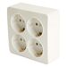 Розетка на 4 гнезда с заземлением, квадрат София (белый) / Stekker MST16-14S-01