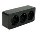 Розетка тройная с заземлением София (черный) / Stekker MST16-13-02