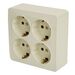 Розетка на 4 гнезда с заземлением, квадрат София (слоновая кость) / Stekker MST16-14S-04