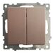 Выключатель двухклавишный Катрин (шампань) / Stekker GLS10-7104-02