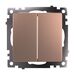 Переключатель двухклавишный Катрин (шампань) / Stekker GLS10-7107-02