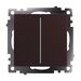 Переключатель двухклавишный Катрин (шоколад) / Stekker GLS10-7107-04