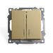 Выключатель двухклавишный с подсветкой Катрин (золото) / Stekker GLS10-7102-08