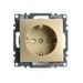 Розетка с заземлением и защитными шторками Катрин (золото) / Stekker GLS16-7110-08
