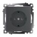 Розетка с заземлением и защитными шторками Катрин (графит) / Stekker GLS16-7110-06