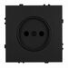 Розетка без заземления с защитными шторками Эмили (черный уголь) / Stekker RST10-5109-05