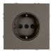 Розетка с заземлением и защитными шторками Эмили (антрацит) / Stekker RST16-5110-09