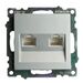Розетка компьютерная RJ-45 двойная Катрин (серебро) / Stekker GLS00-7109-03