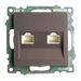Розетка компьютерная RJ-45 двойная Катрин (шоколад) / Stekker GLS00-7109-04