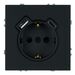 Розетка с заземлением, защитными шторками и USB тип C Эмили (черный уголь) / Stekker RST16-5119-05