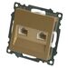Розетка компьютерная RJ-45 двойная Катрин (золото) / Stekker GLS00-7109-08